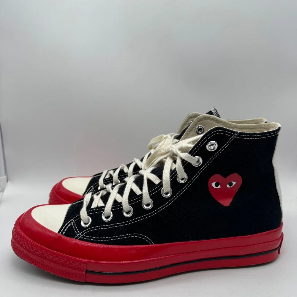 Converse x Comme des Garcons PLAY Chuck 70 High Top Black Red Mens 9 A01793C - Picture 3 of 6